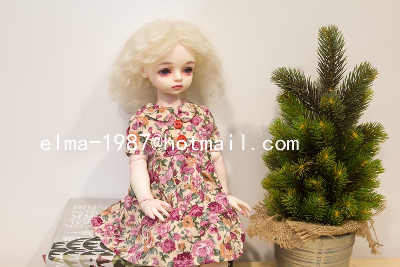 Printed dress for 1/4 size fat BJD - Click Image to Close
